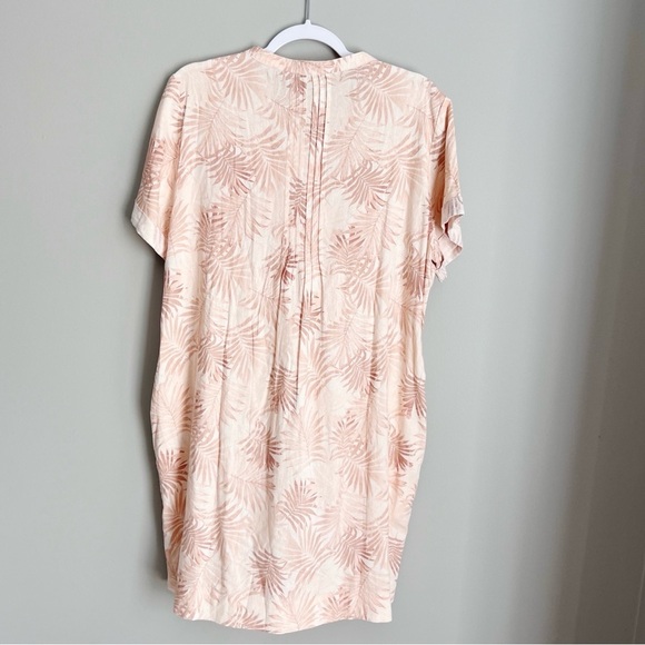 FAHERTY Gemina Dress - Peach Palms Shirt Dress Large linen ecovero - Picture 4 of 8